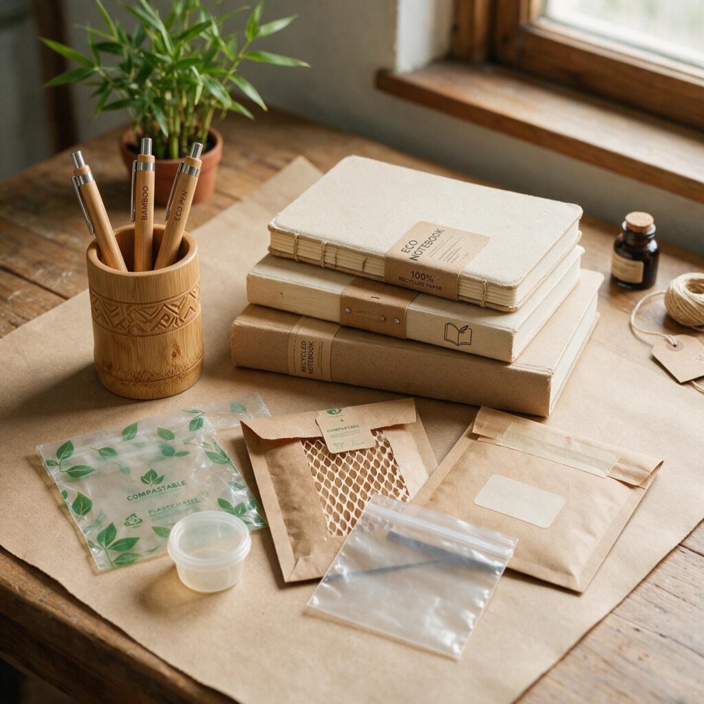 Examples of eco-friendly and biodegradable office material alternatives