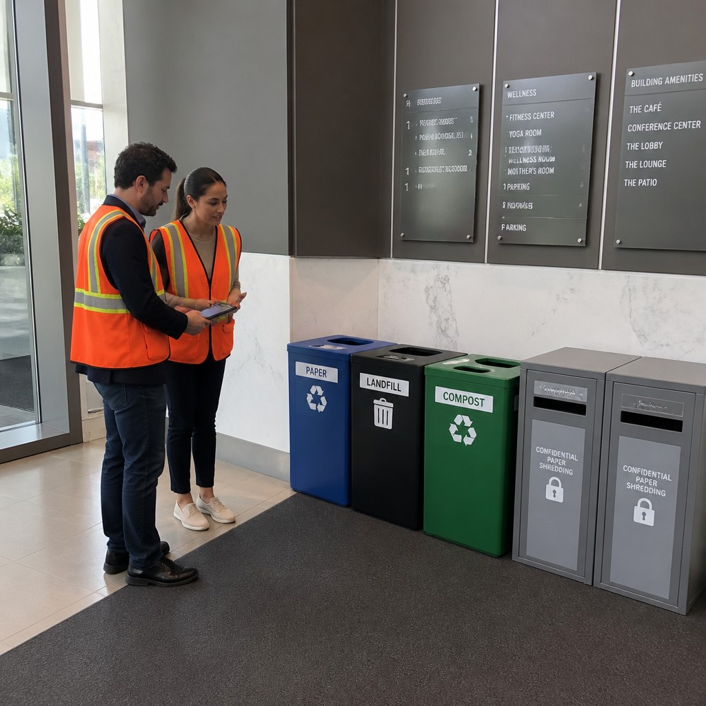 Cut The Waste team conducting a corporate paper and plastic waste audit