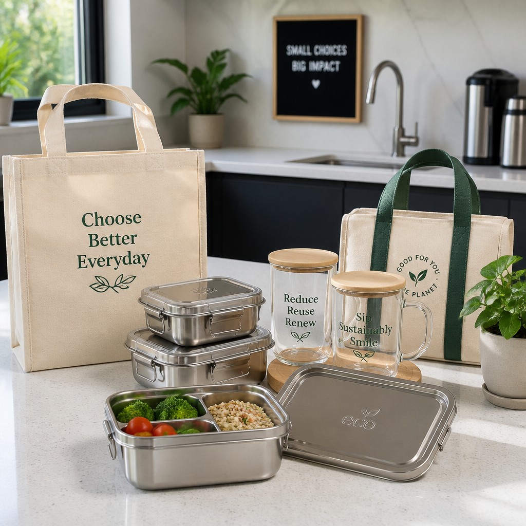 Reusable container systems used to eliminate single-use plastics in offices